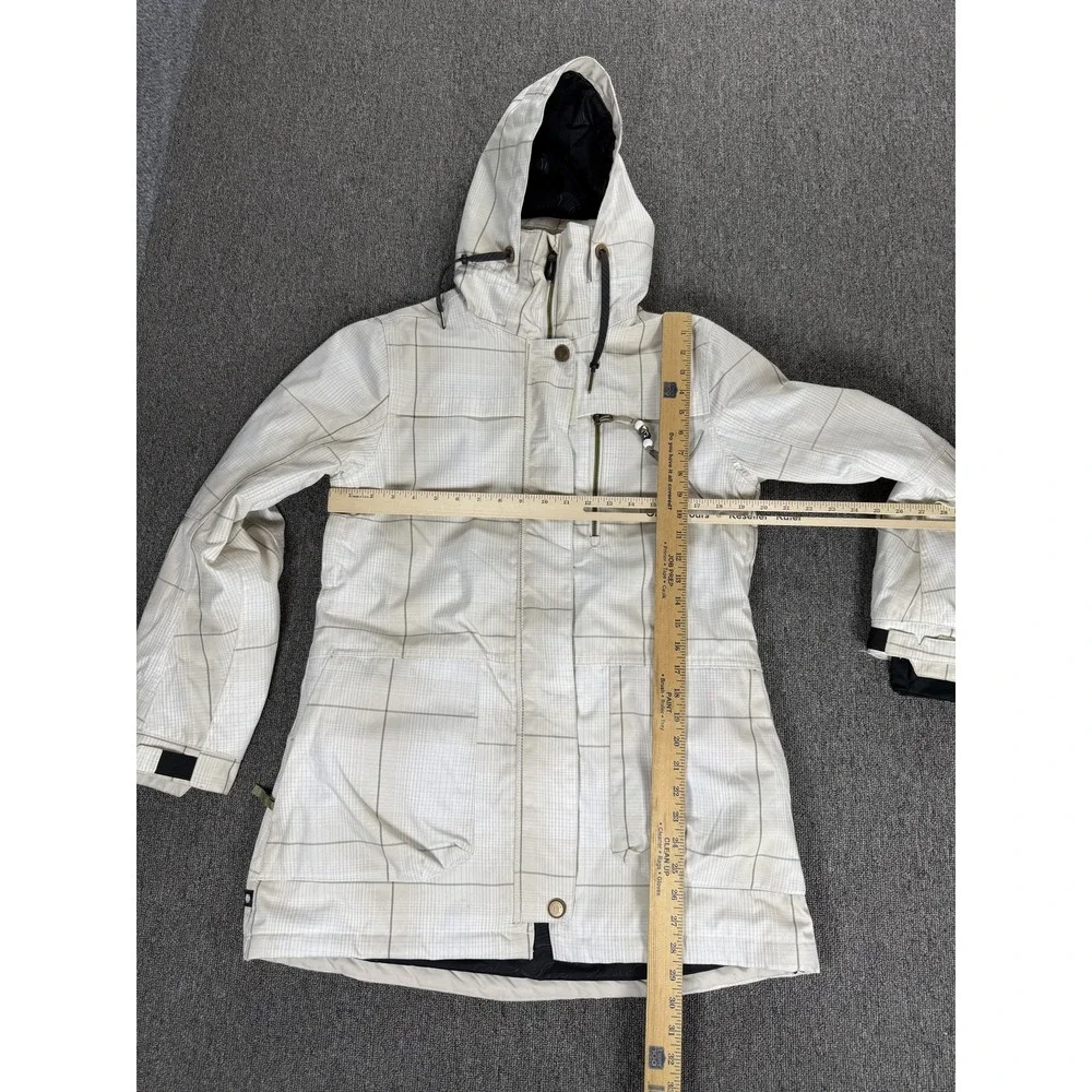 686 Jacket Womens Medium Beige InfiDRY 10K/10K Hooded Fleece Lined Ski Snowboard